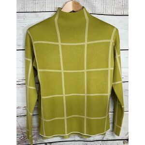 Max Studio Green Plaid Turtleneck Sweater